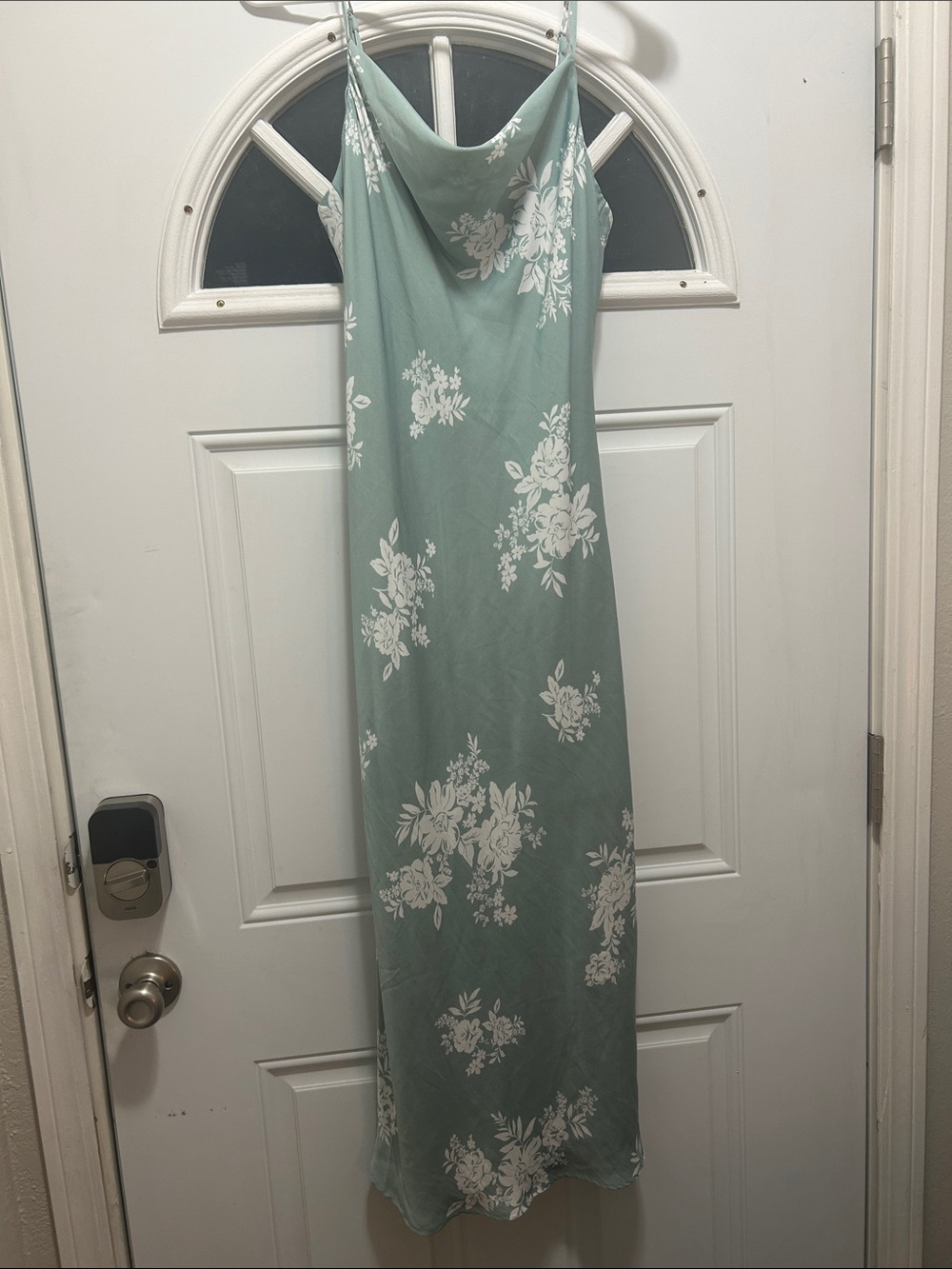 Altar'd State Sage Green Floral Slip Midi Dress